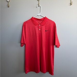 Nike Men's Bright Red Polo with Black Accents